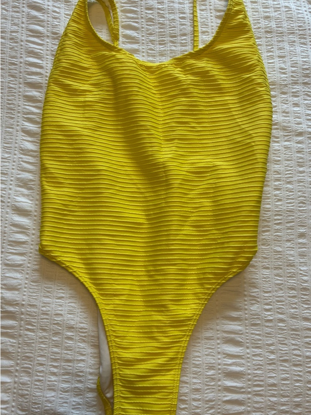Simons Bright Yellow Ribbed One-Piece Bodysuit